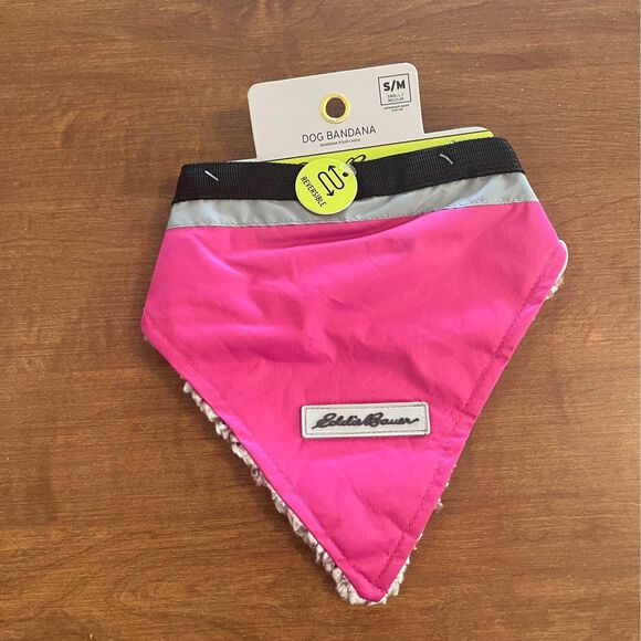 NWT Fleece Dog Bandana pink size small / medium by Eddie Bauer - Picture 1 of 4